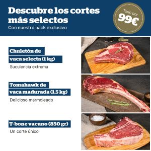 Pack "Cortes Selectos". Chuletón, Tomahawk, T-Bone
